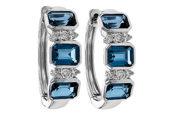 C310-93612: EARRINGS 1.37 TW LONDON BLUE TOPAZ 1.48 TGW