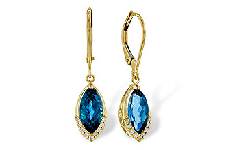 C310-99085: EARR 2.42 TW LONDON BLUE TOPAZ 2.50 TGW (9x5MM MQ)