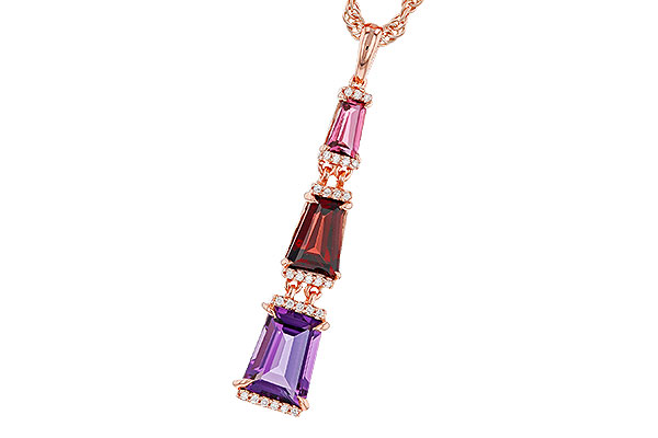 D310-95403: NECKLACE 2.32 SEMI-PREC (PT,GT,AMY) 2.37 TGW