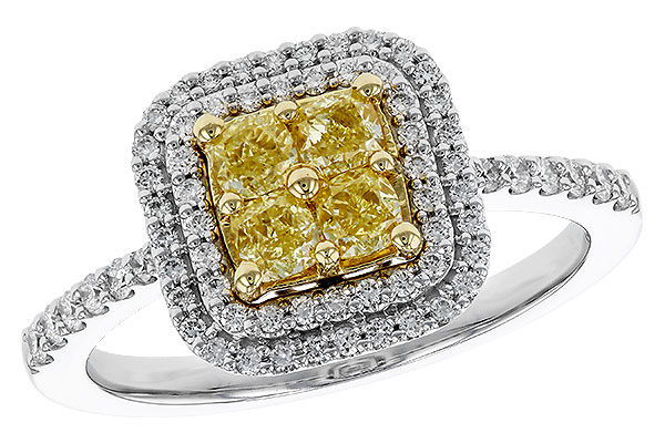 E310-95394: LDS RG .52 FANCY YELLOW DIAMONDS .85 TW